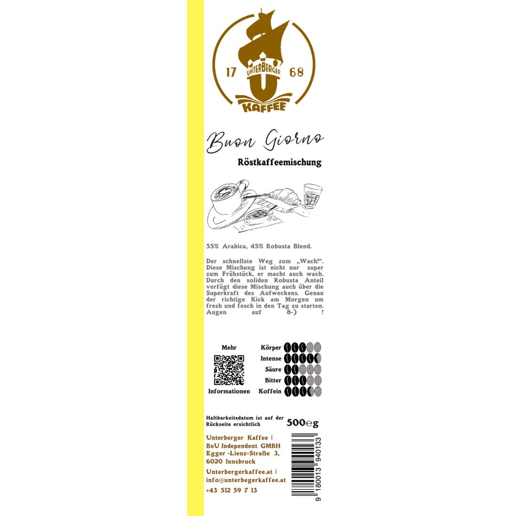 [208] UBK Buon Giorno 500g (KM ganze Bohne)