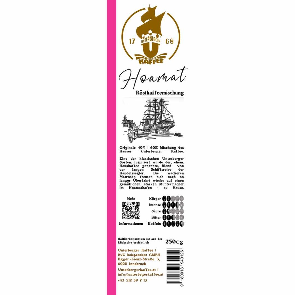[206] UBK Hoamat 250g (KM ganze Bohne)