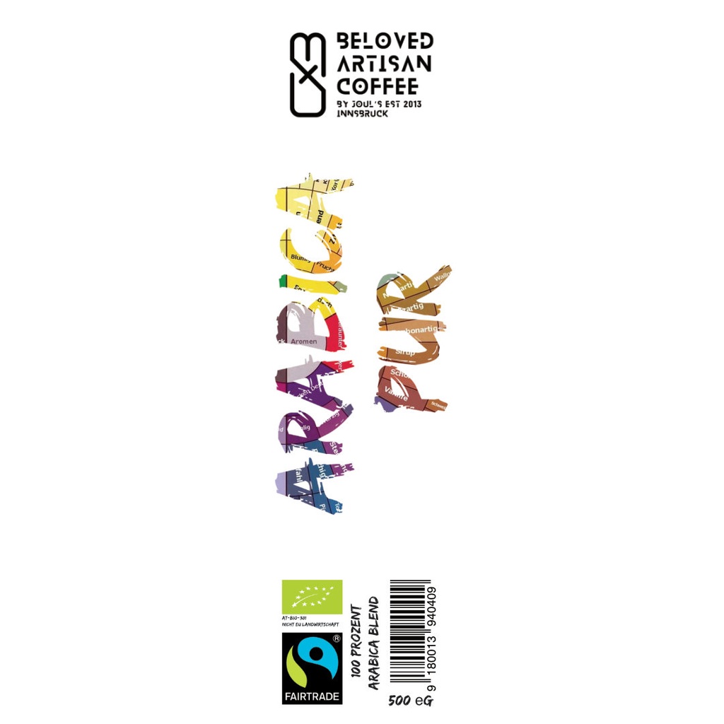 BAC BIO - FAIR Arabica Pur 500g FLOID-48590 AT-BIO-301 (KM ganze Bohne)