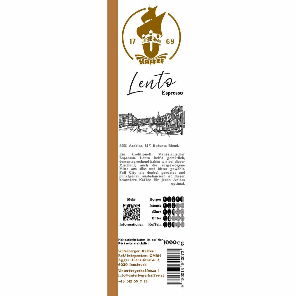 UBK Lento Espresso 1000g