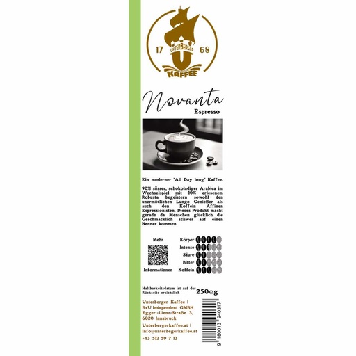 UBK Novanta Espresso 250g