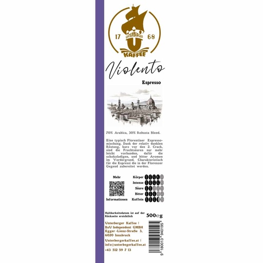 UBK Violento Espresso 500g